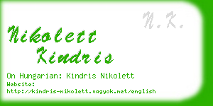 nikolett kindris business card